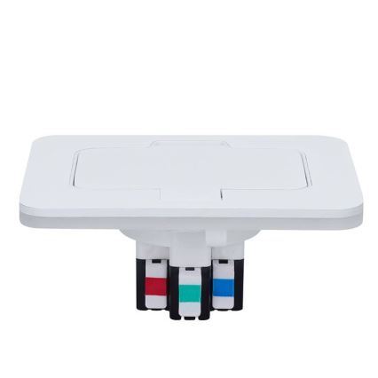 Infällt utomhusgolvuttag IP55, vitt, rektangulärt