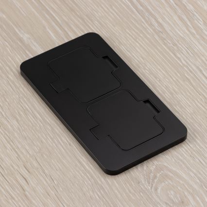 Utomhus inbyggd golv dubbelt uttag IP55 svart rektangulär