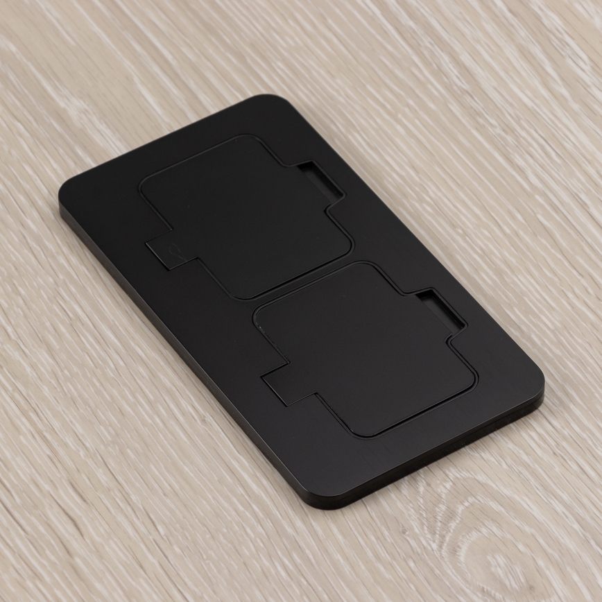 Utomhus inbyggd golv dubbelt uttag IP55 svart rektangulär