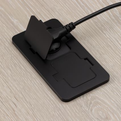 Utomhus inbyggd golv dubbelt uttag IP55 svart rektangulär