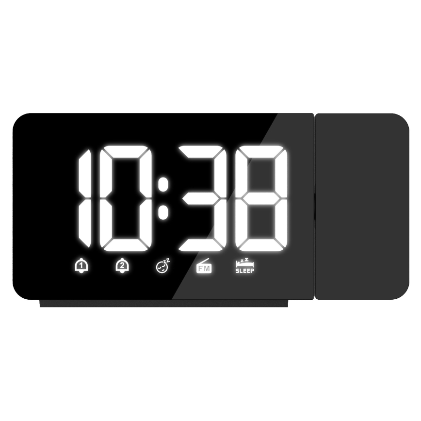 Radioklocka med LED-display och projektor 1xCR2032/5V