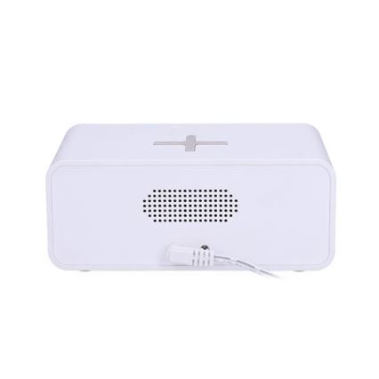 Digital klocka med Qi trådlös laddare 230V/CR2032 vit