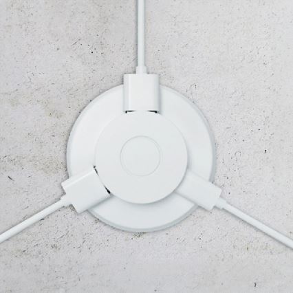 Inbyggd USB laddare USB A+C vit