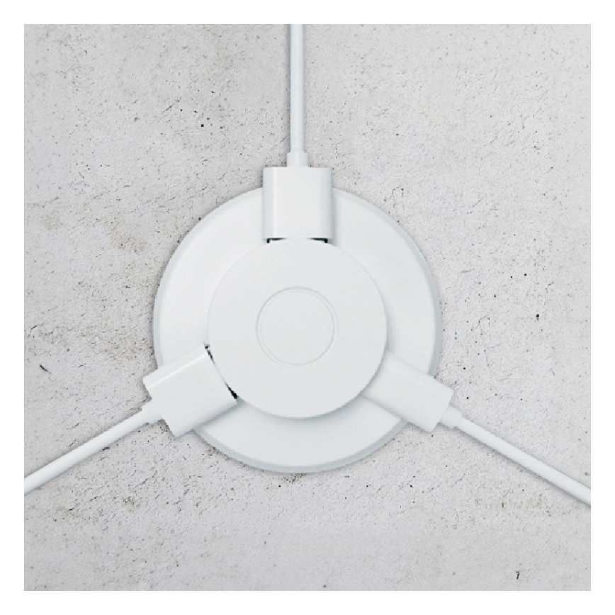 Inbyggd USB laddare USB A+C vit