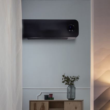 Keramisk badrumsvärmare 1000/2000W/230V IP22 + fjärrkontroll