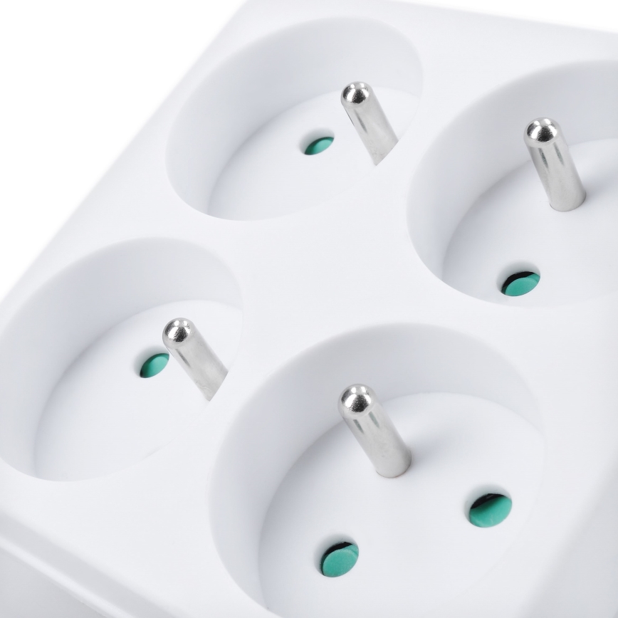 Grenuttag 4x 10A vit