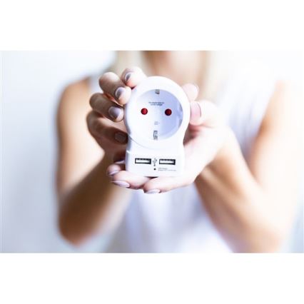 Reseadapter för Storbritannien 230V + 2x USB-uttag