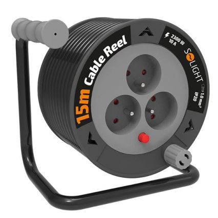 Förlängningskabel på kabeltrumma 3 uttag 12 m