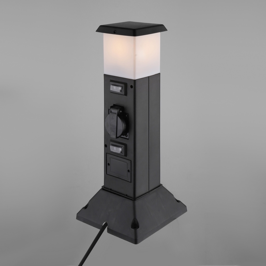 Utomhuslampa med 2 uttag 1xE14/15W/230V IP44 svart