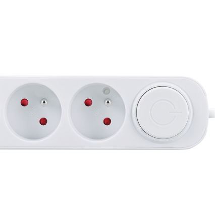 Förlängningskabel 5 m med inbyggd strömbrytare, 3 uttag och USB-A- och USB-C-laddning
