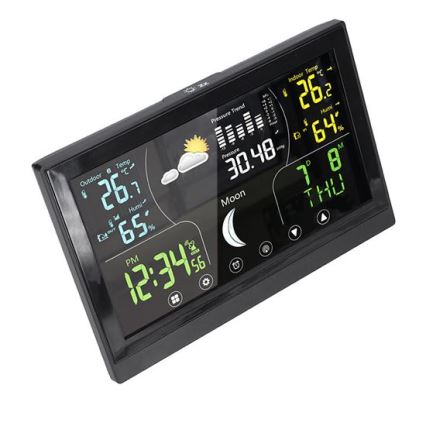 Väderstation med färgdisplay 5V/2xAAA svart