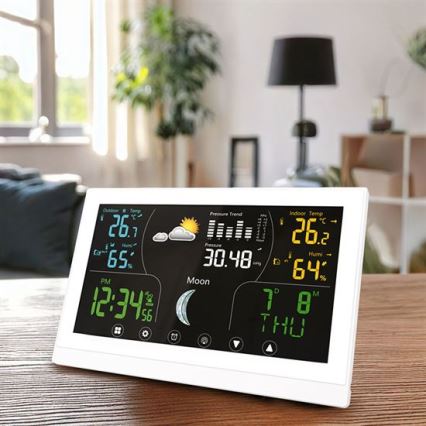 Väderstation med färgdisplay 5V/2xAAA vit