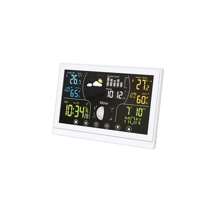 Väderstation med färgdisplay 5V/2xAAA vit