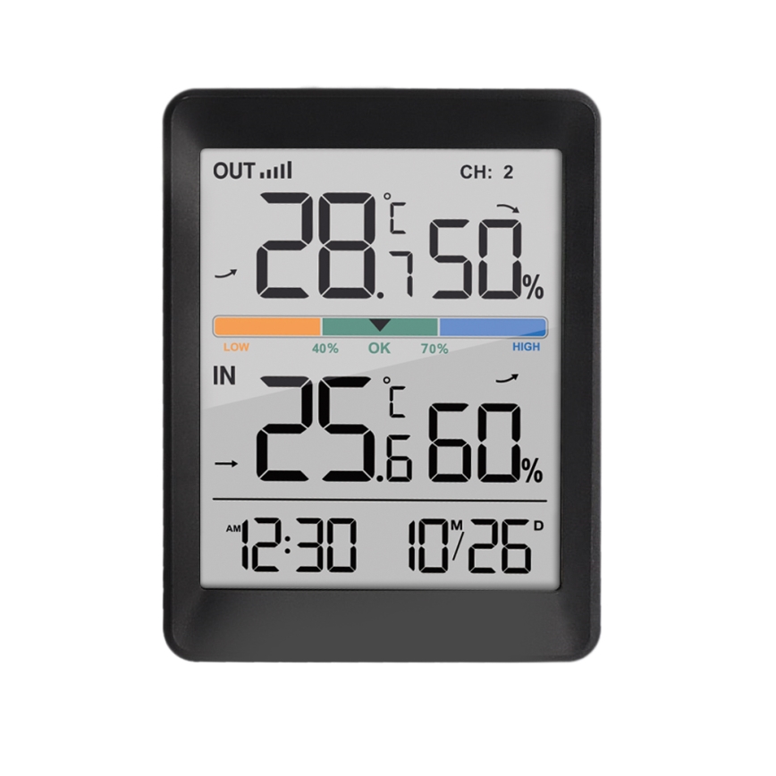 Väderstation med väckarklocka 2xAAA + 2xAAA svart