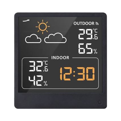 Digital termometer 5V/2xAAA + 2xAAA svart