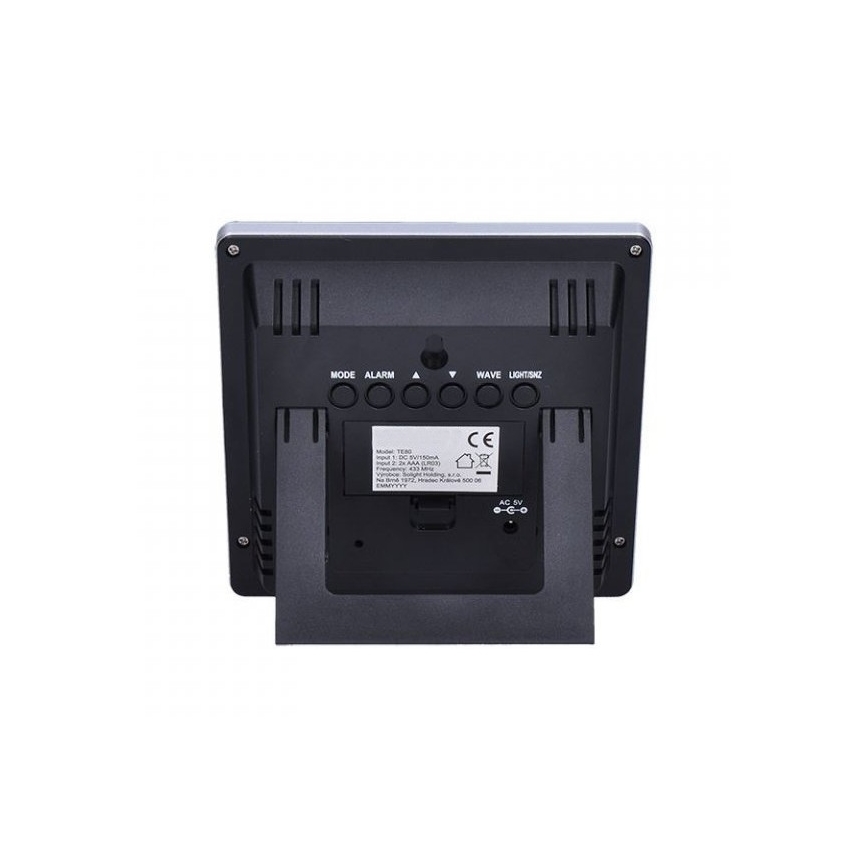 Väderstation med LCD display 230V/2xAAA + 2xAAA svart