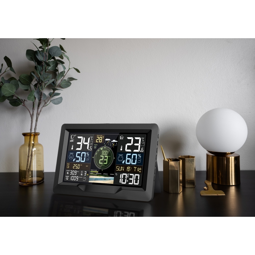 Professionella väderstationer med färg-LCD-skärm 5V/2xAA + 3xAA + 2xAA Wi-Fi Tuya