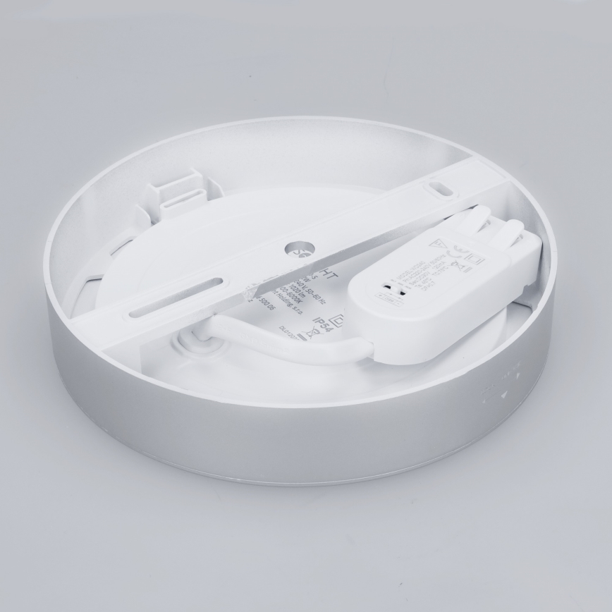 LED 2-i-1 yt-/infälld panel 12W/230V 3000/4000/6000K Ø17 cm IP54 silverfärgad