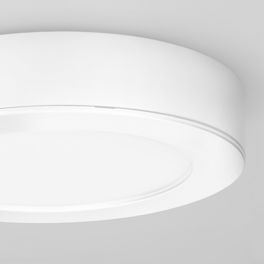 LED 2-i-1-panel för ytmontering och infällnad, 12 W, 230 V, 3000/4000/6000 K, Ø 17 cm, IP54, vit