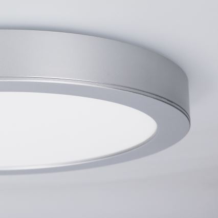 LED ytmonterad/infälld panel 2-i-1 18W/230V 3000/4000/6000K Ø 22,5 cm IP54 silver