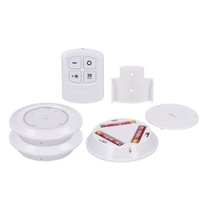 Set om 3 dimbara LED-armaturer med fjärrkontroll LED/3xAAA