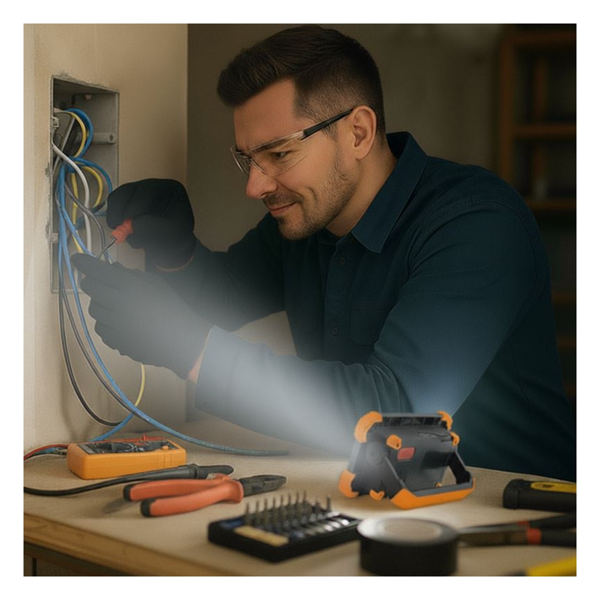 Uppladdningsbar LED-reflektor/10W/3,7V 4400 mAh