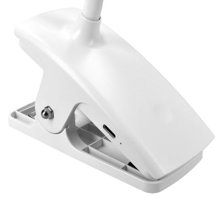LED Dimbart flexibelt uppladdningsbart skrivbordslampa med klämma LED/2W/1800 mAh 3000/4000/6500K vit