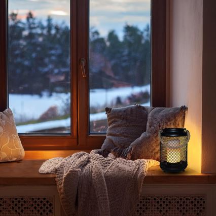 LED Dekorativ bordslampa LED/3xAA svart