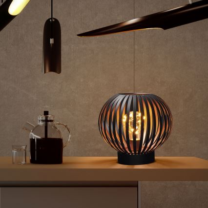 LED Dekorativ bordslampa LED/3xAA svart/koppar