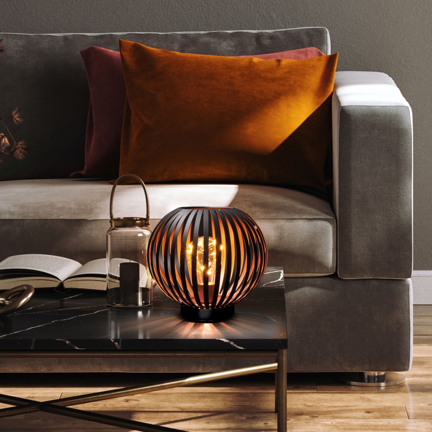 LED Dekorativ bordslampa LED/3xAA svart/koppar