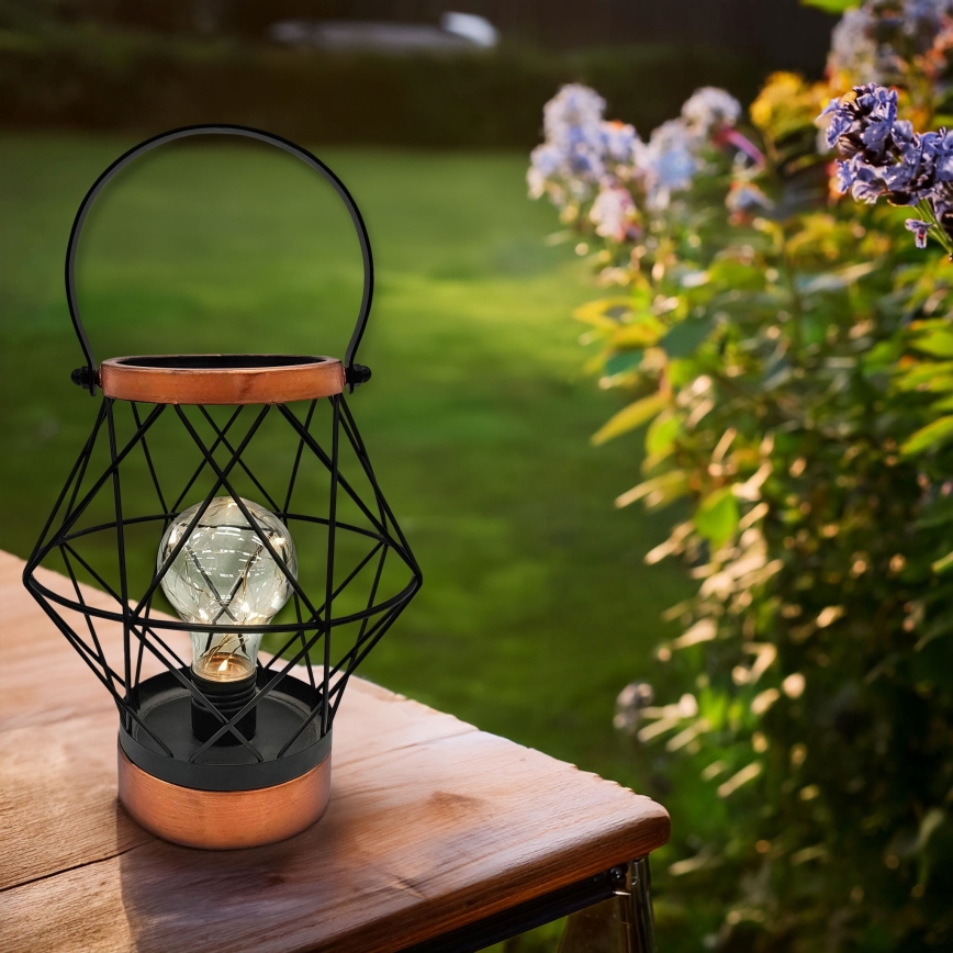 LED Dekorativ bordslampa LED/3xAA svart/koppar