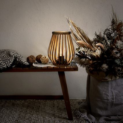 LED Dekorativ bordslampa LED/2xAA Bambu