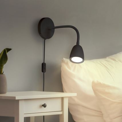 LED Dimbar liten vägglampa LED/4W/230V svart