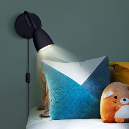 LED Dimbar liten vägglampa LED/4W/230V svart