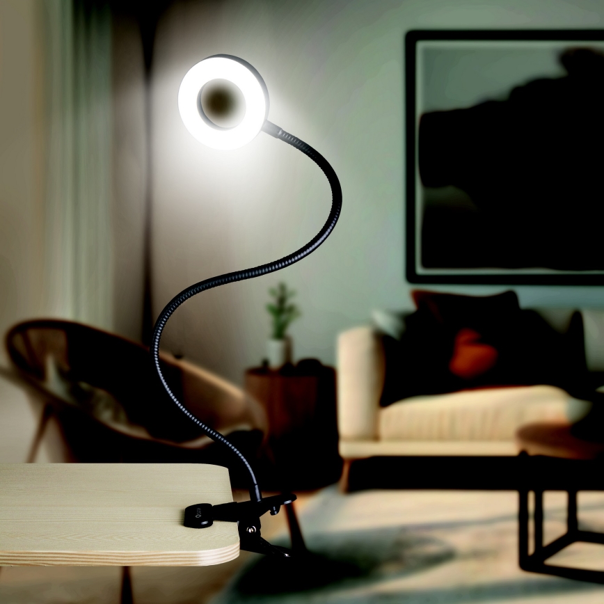 Dimmbar LED-bordslampa med klämma LED/8W/230V 3000/4000/5000K svart