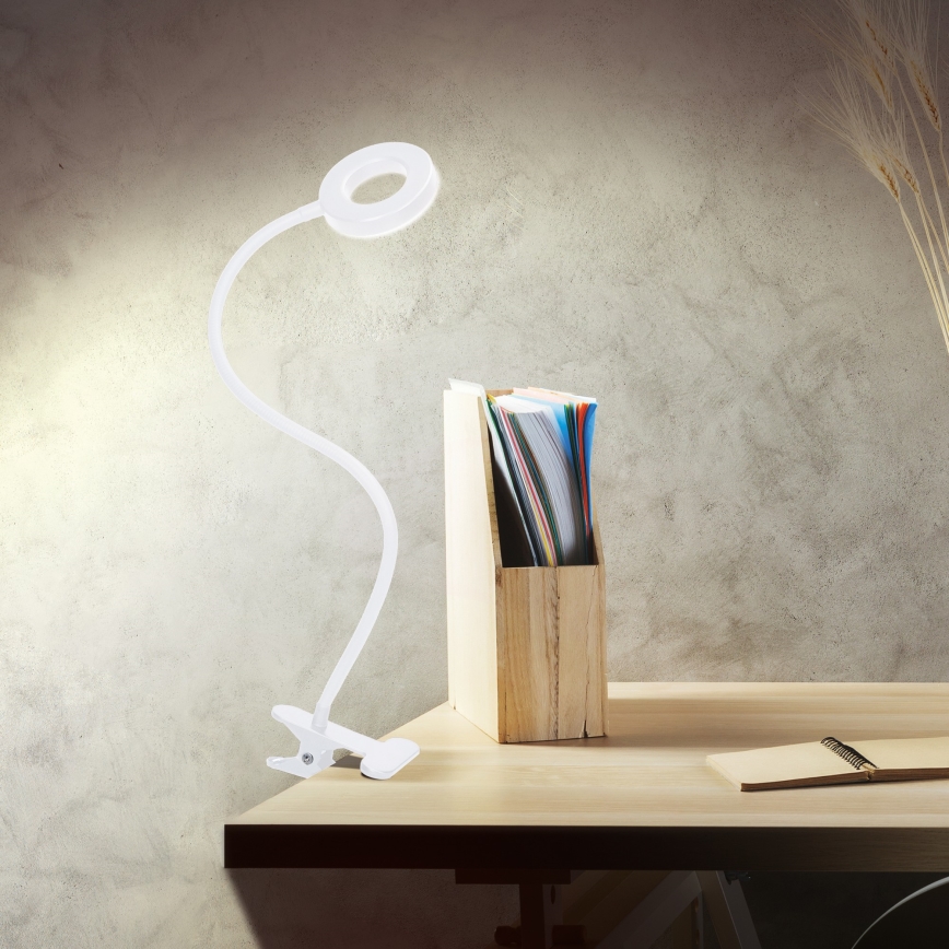 Dimbar LED-bordslampa med klämma LED/8W/230V 3000/4000/5000K vit