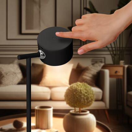 LED Dimbart Touch-laddningslampa 3-i-1 LED/4W/2000 mAh 3000/4000/6500K svart