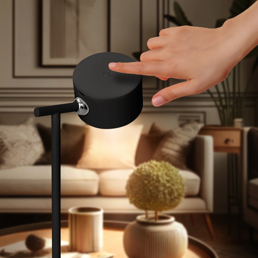 LED Dimbart Touch-laddningslampa 3-i-1 LED/4W/2000 mAh 3000/4000/6500K svart