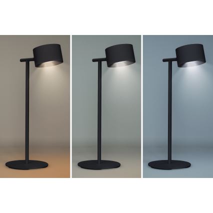 LED Dimbart Touch-laddningslampa 3-i-1 LED/4W/2000 mAh 3000/4000/6500K svart