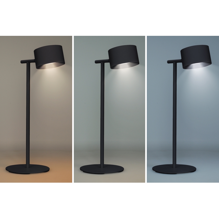 LED Dimbart Touch-laddningslampa 3-i-1 LED/4W/2000 mAh 3000/4000/6500K svart