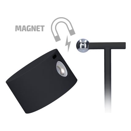 LED Dimbart Touch-laddningslampa 3-i-1 LED/4W/2000 mAh 3000/4000/6500K svart