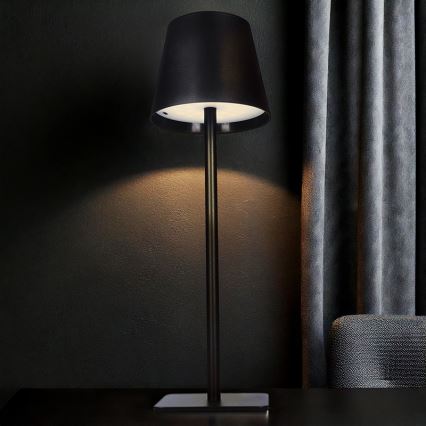LUCCA dimbar uppladdningsbar beröringsstyrd bordslampa LED/3,7V 3000/4000/6500K 2000 mAh svart