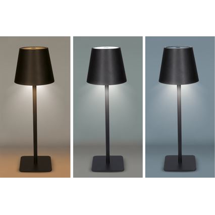 LUCCA dimbar uppladdningsbar beröringsstyrd bordslampa LED/3,7V 3000/4000/6500K 2000 mAh svart