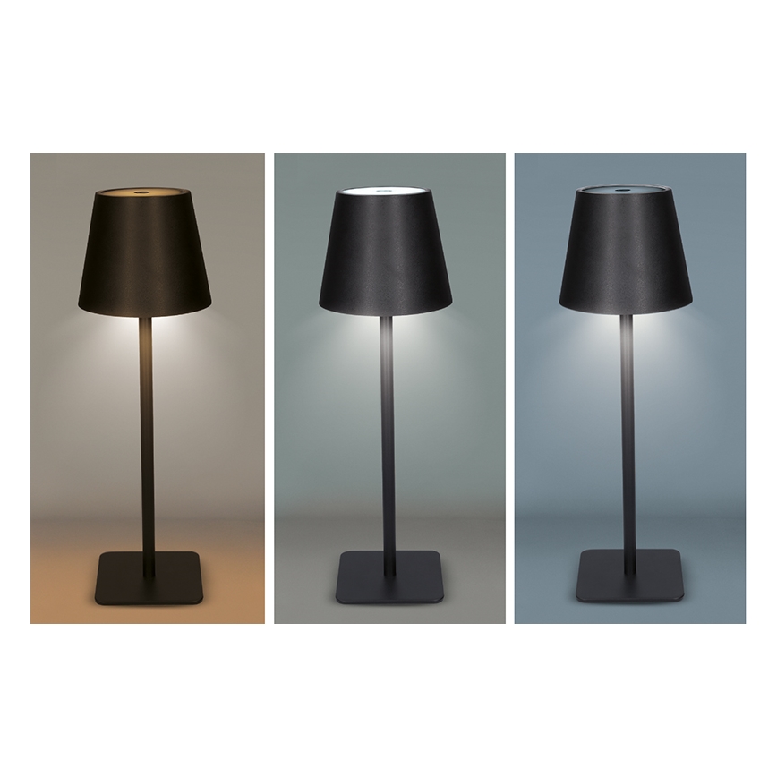 LUCCA dimbar uppladdningsbar beröringsstyrd bordslampa LED/3,7V 3000/4000/6500K 2000 mAh svart