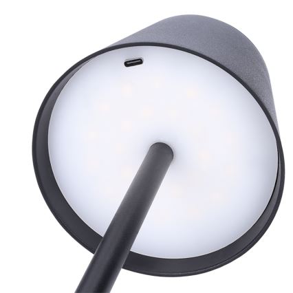 LUCCA dimbar uppladdningsbar beröringsstyrd bordslampa LED/3,7V 3000/4000/6500K 2000 mAh svart