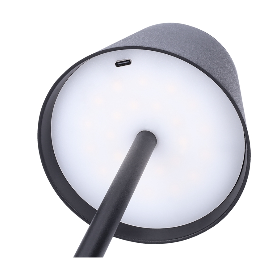 LUCCA dimbar uppladdningsbar beröringsstyrd bordslampa LED/3,7V 3000/4000/6500K 2000 mAh svart