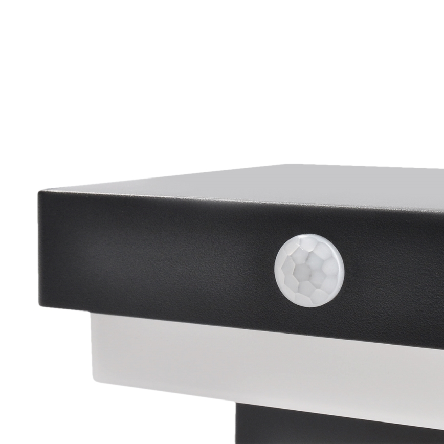 LED Solcellsvägglampa med rörelse- och skymningssensor PALERMO LED/5W/3,7V 2000 mAh IP54 svart