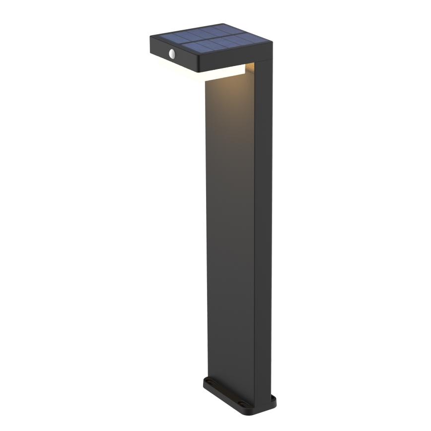 LED Solarlampa med rörelsesensor och skymningssensor PALERMO LED/5W/5V 2000 mAh IP54 svart