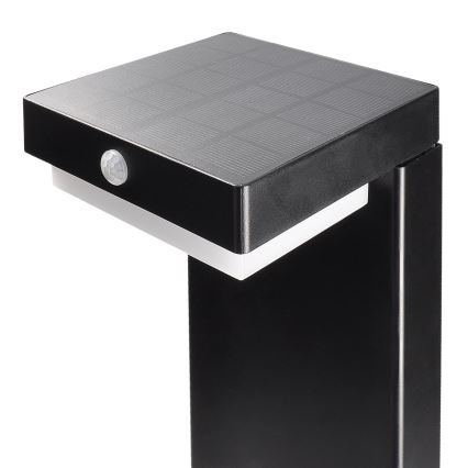 LED Solarlampa med rörelsesensor och skymningssensor PALERMO LED/5W/5V 2000 mAh IP54 svart