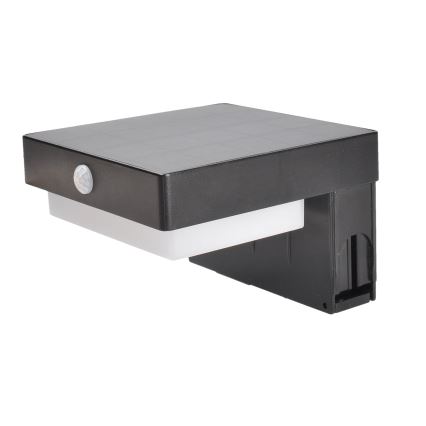 LED Solarlampa med rörelsesensor och skymningssensor PALERMO LED/5W/5V 2000 mAh IP54 svart
